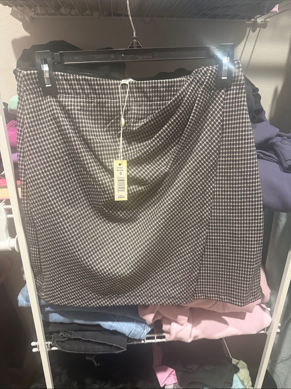Max Studio Black and White Houndstooth Pencil Skirt